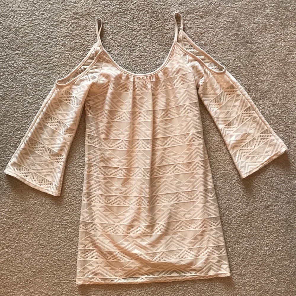 Charlotte Russe Blush Cold-Shoulder Dress - Size X-Small $8